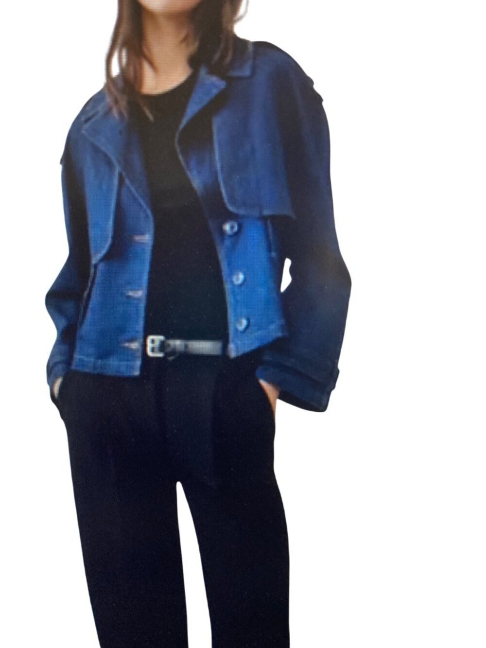Banana Republic Short Denim Trench Coat  Pockets XL NWT